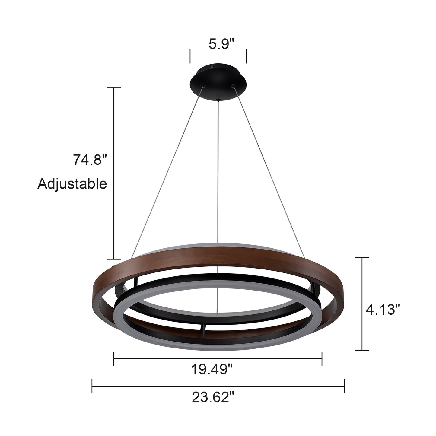 Walden Halo 3-Tier LED Ring Pendant Light