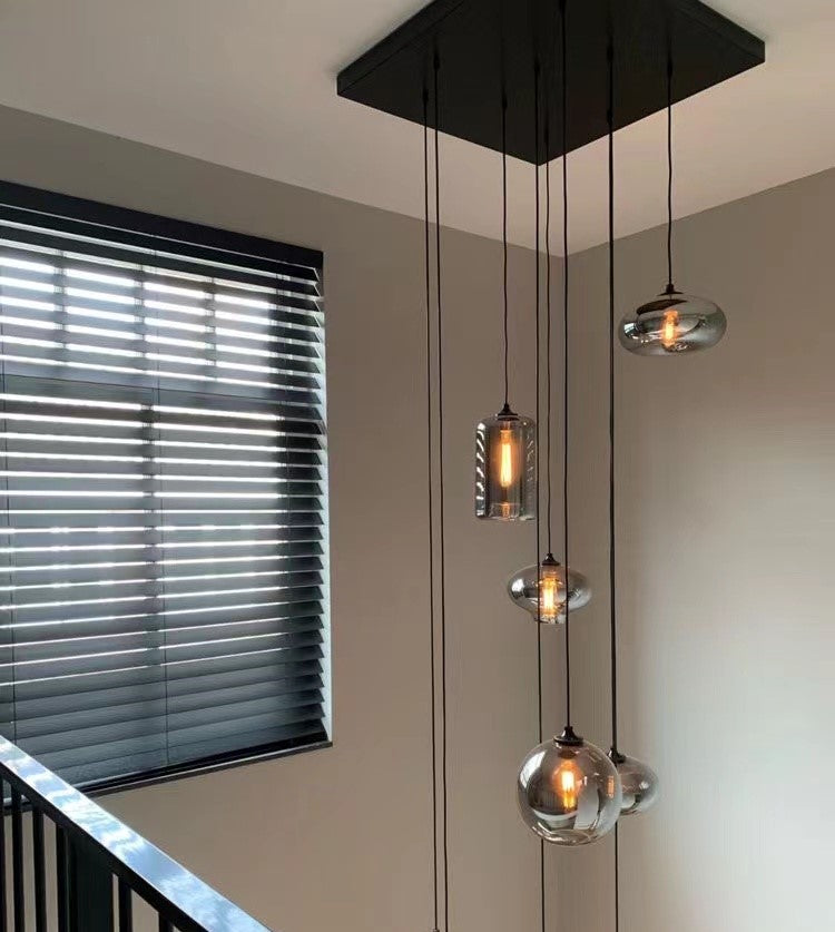 Smoked Glass Foyer Chandelier
