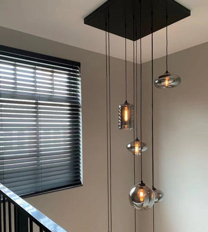 Smoked Glass Foyer Chandelier