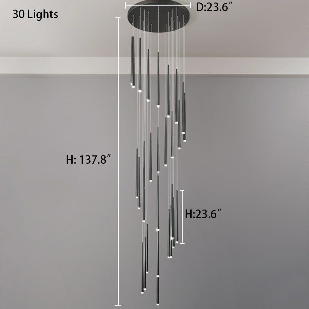 Gold Tube Chandelier