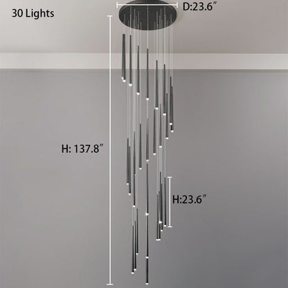 Gold Tube Chandelier