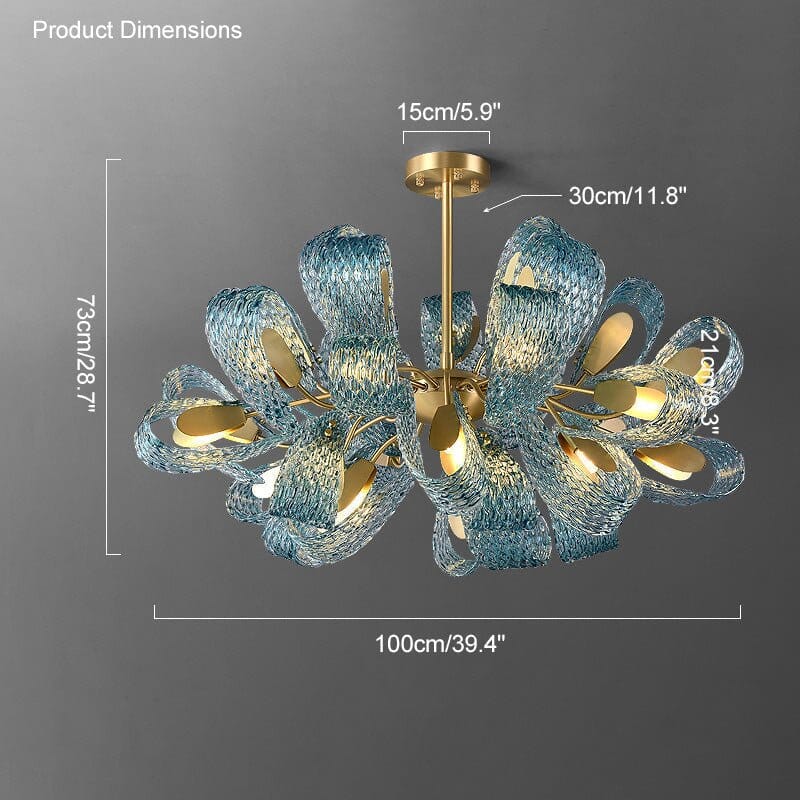 Glass Leaf  Chandelier