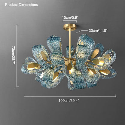 Glass Leaf  Chandelier