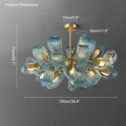 Glass Leaf  Chandelier