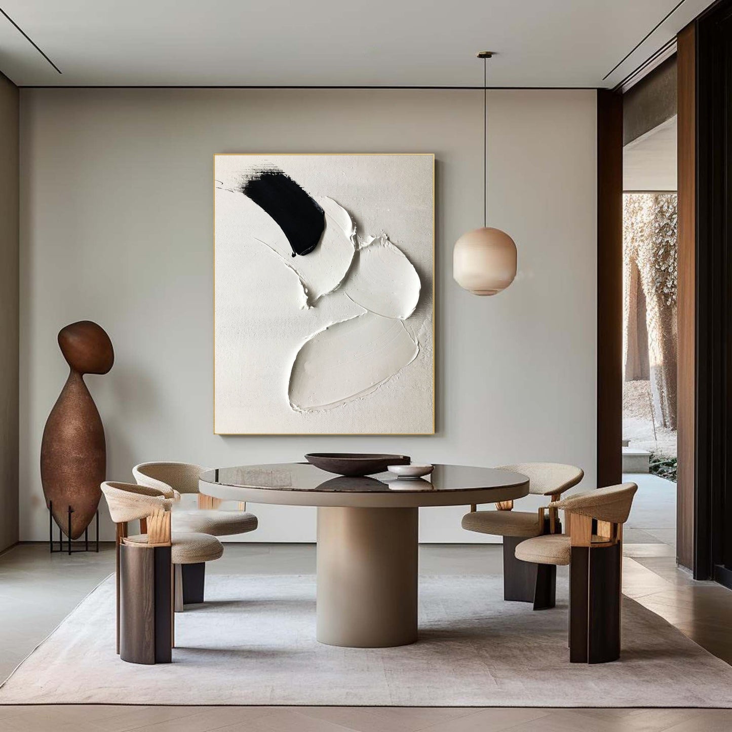 Minimalist Sculpted Canvas Painting