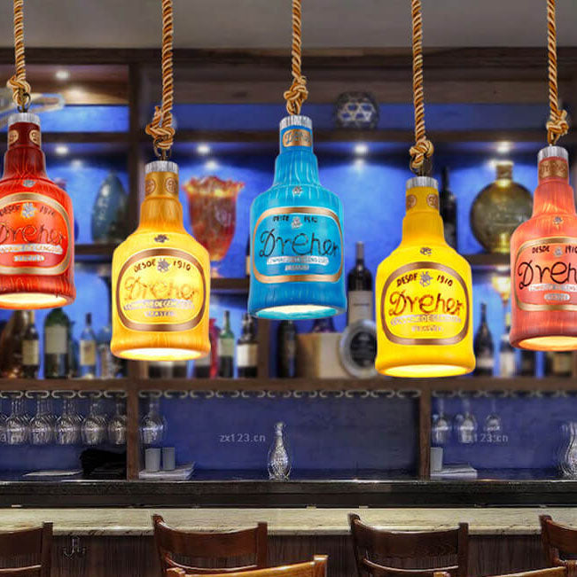 Colorful Bottle Pendant Light