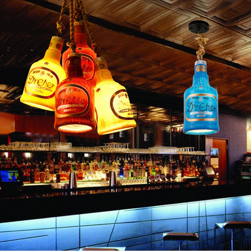 Colorful Bottle Pendant Light