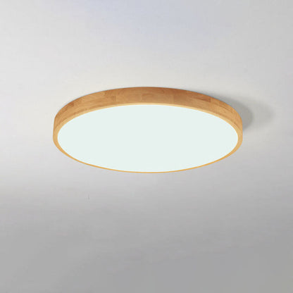 Modern Wood Trim LED Ceiling Light