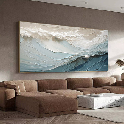 Textured Ocean Wave Canvas Painting