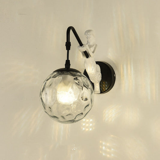 Vintage Mermaid Globe Wall Lamp