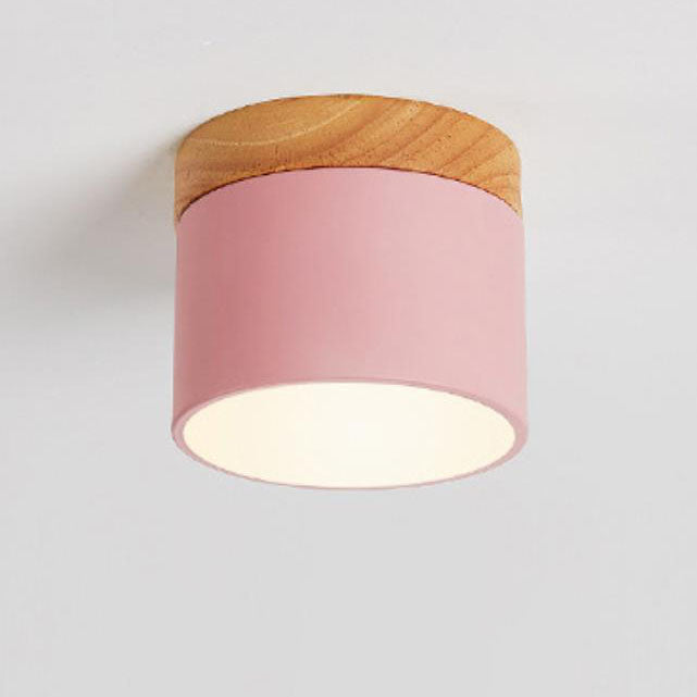 Modern Nordic Wood Accent LED Ceiling Light