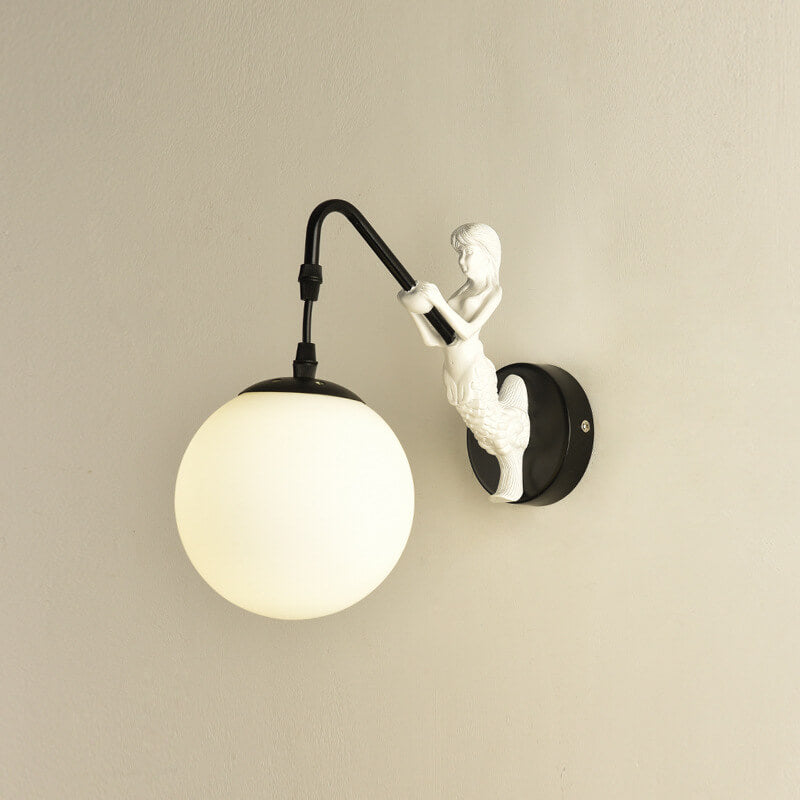 Vintage Mermaid Globe Wall Lamp