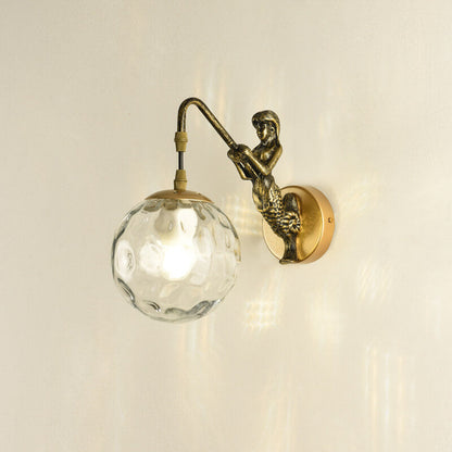Vintage Mermaid Globe Wall Lamp