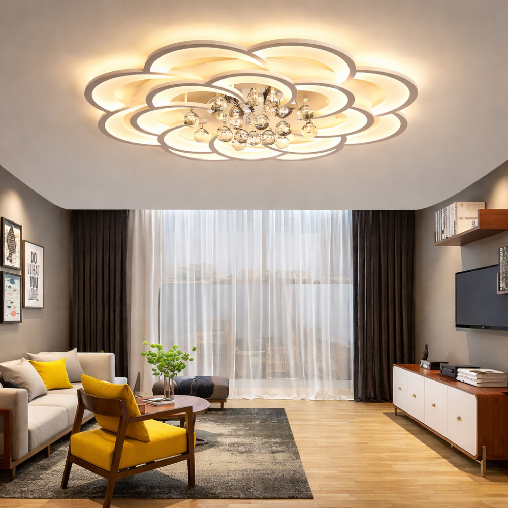 WOMO Big Flower Crystal Ceiling Light-WM1078