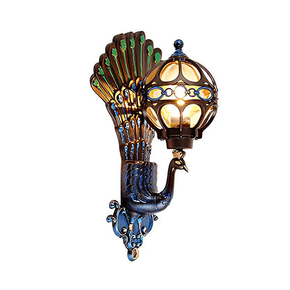 Vintage Peacock Outdoor Wall Light