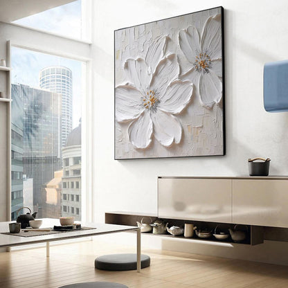 Sculpted Blossom Canvas Painting