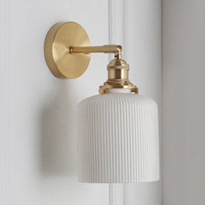 Modern Porcelain Wall Light with Brass Socket