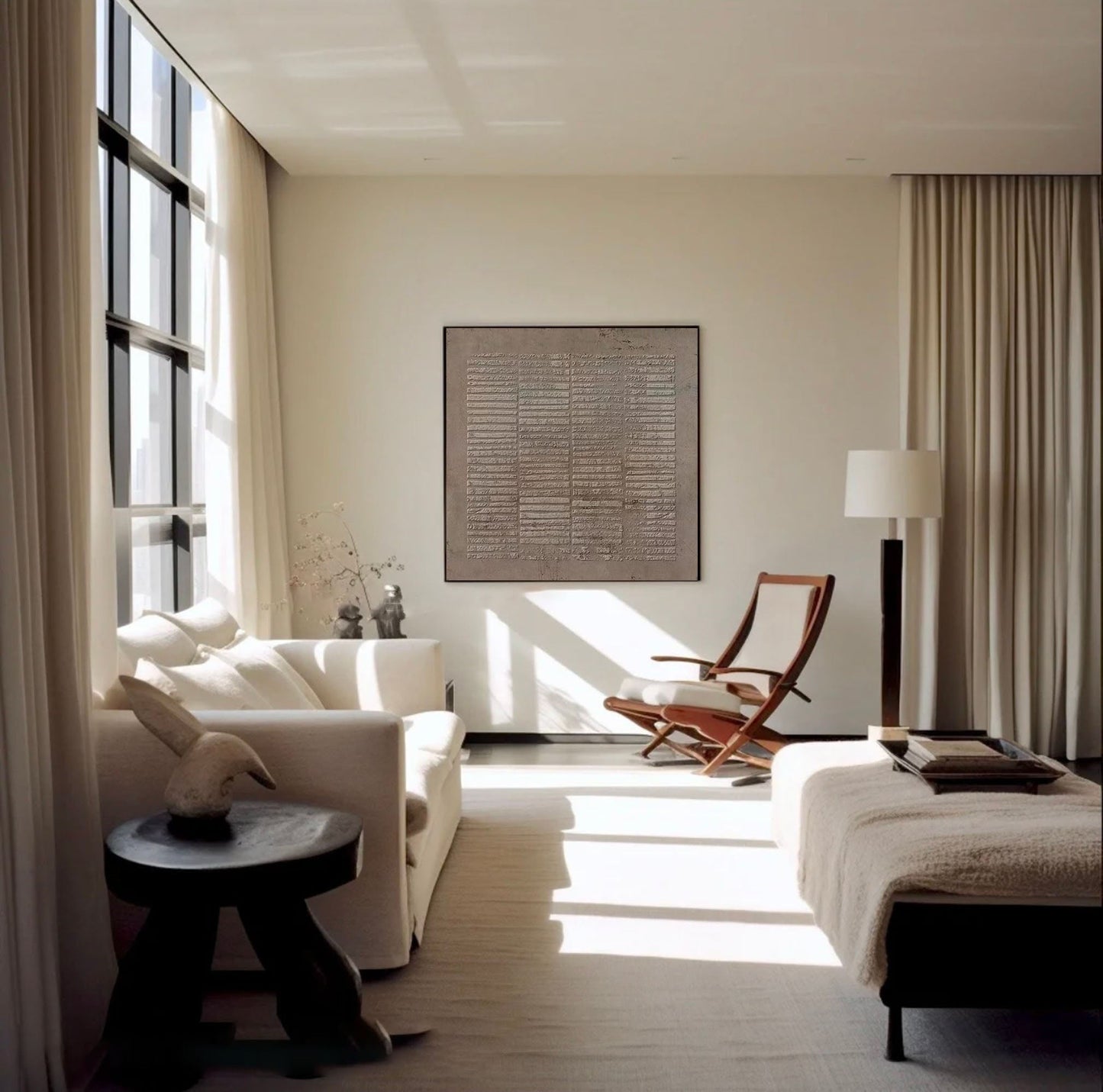 Textured Grid Canvas Painting