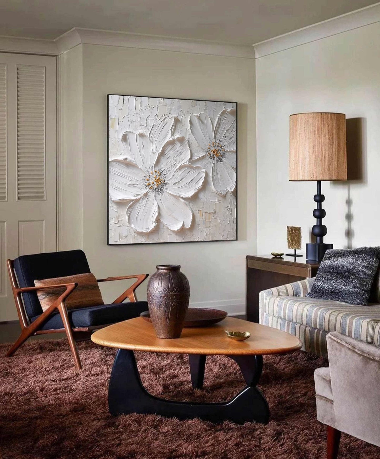 Sculpted Blossom Canvas Painting