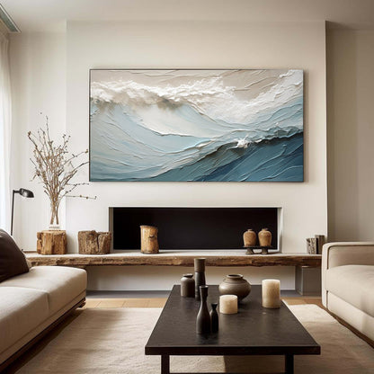 Textured Ocean Wave Canvas Painting