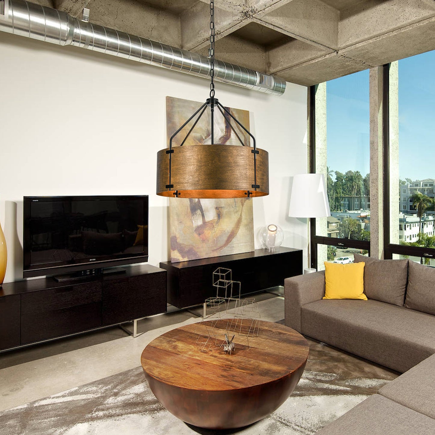 Ruston Industrial Drum Pendant Light