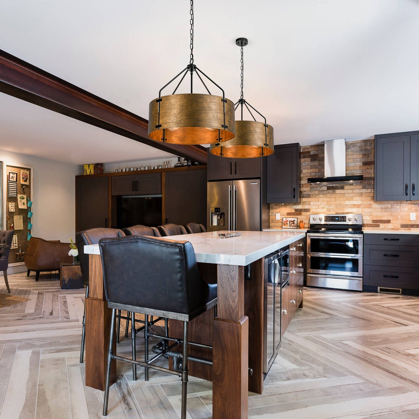 Ruston Industrial Drum Pendant Light