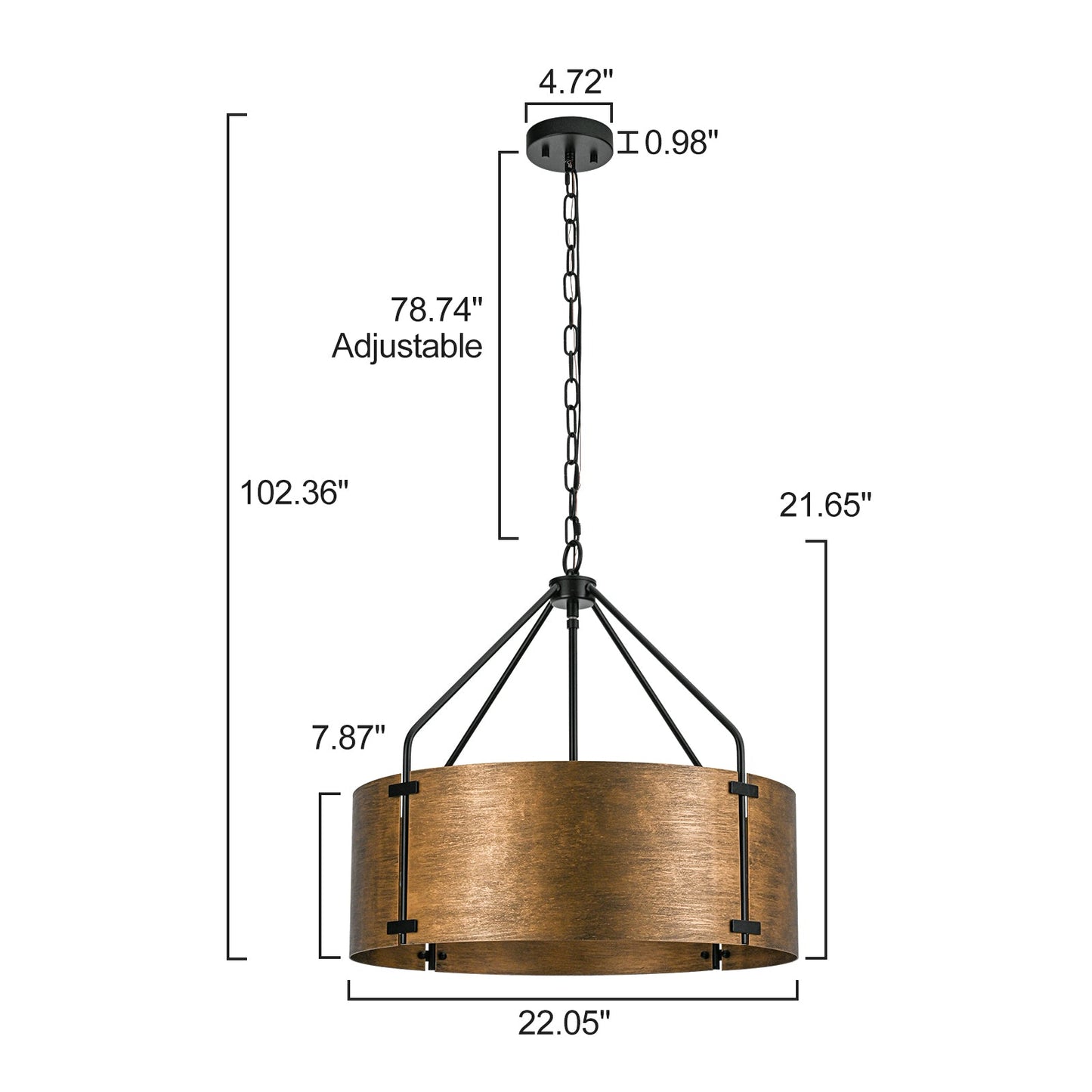 Ruston Industrial Drum Pendant Light