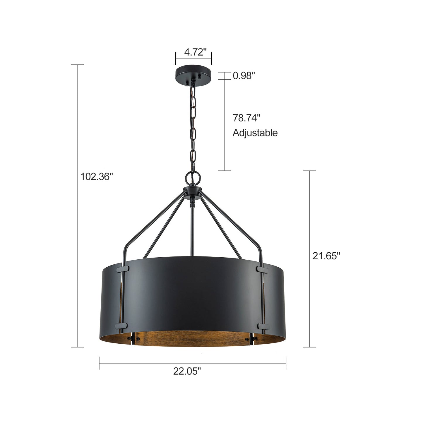 Ruston Industrial Drum Pendant Light