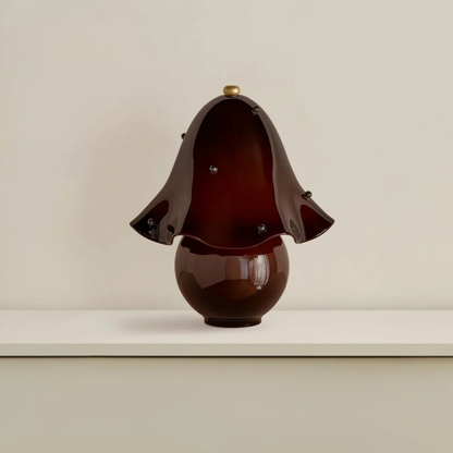 Lumera White Glass Table Lamp with Copper Accent