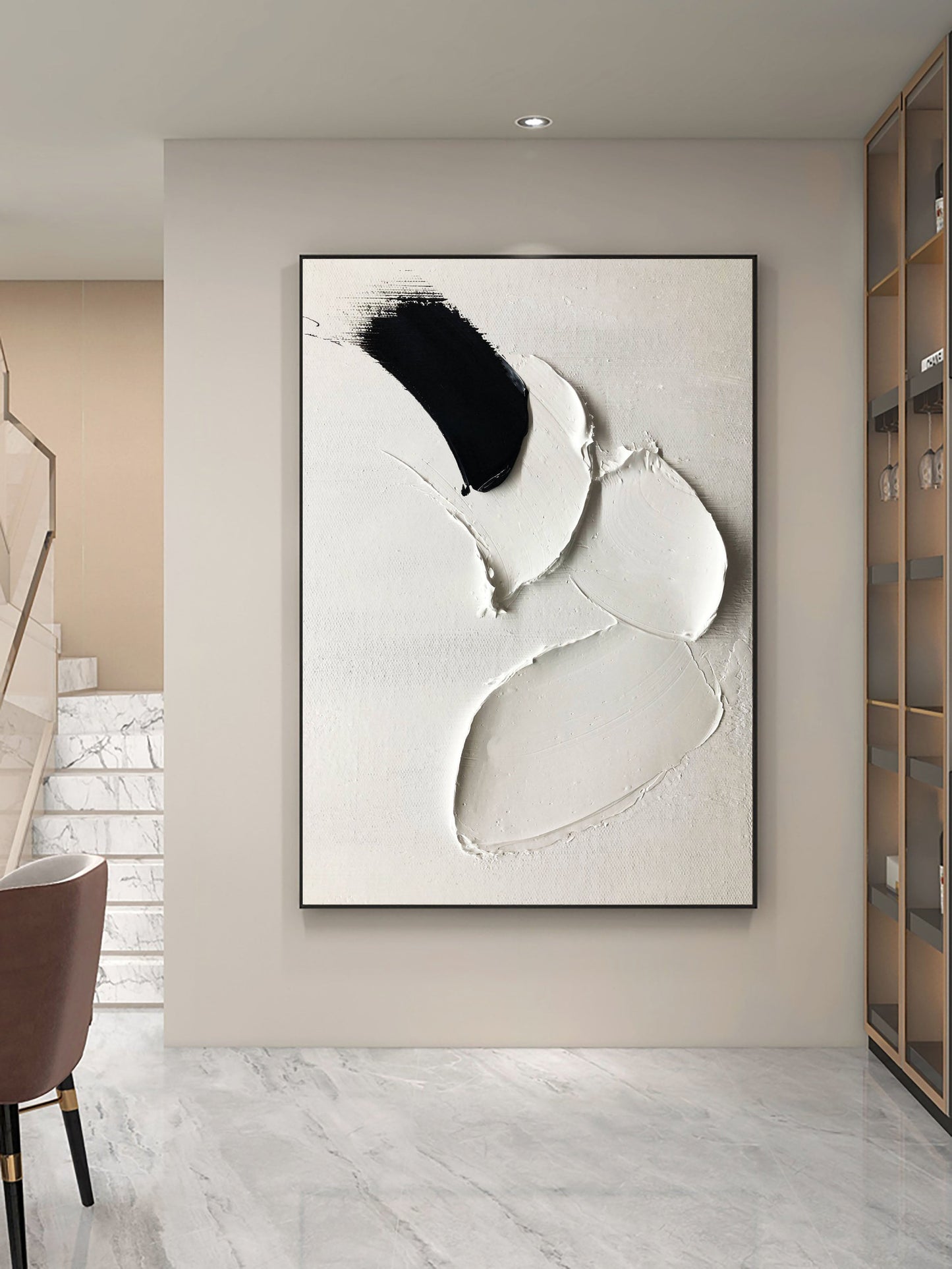 Minimalist Sculpted Canvas Painting