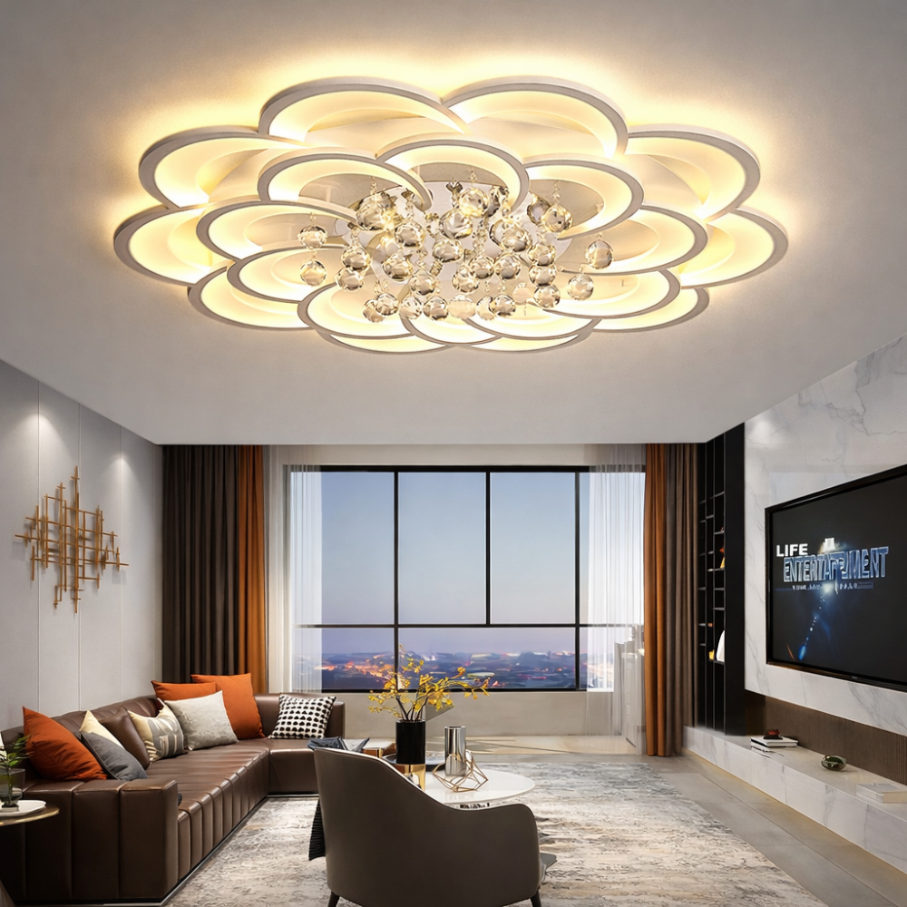 WOMO Big Flower Crystal Ceiling Light-WM1078