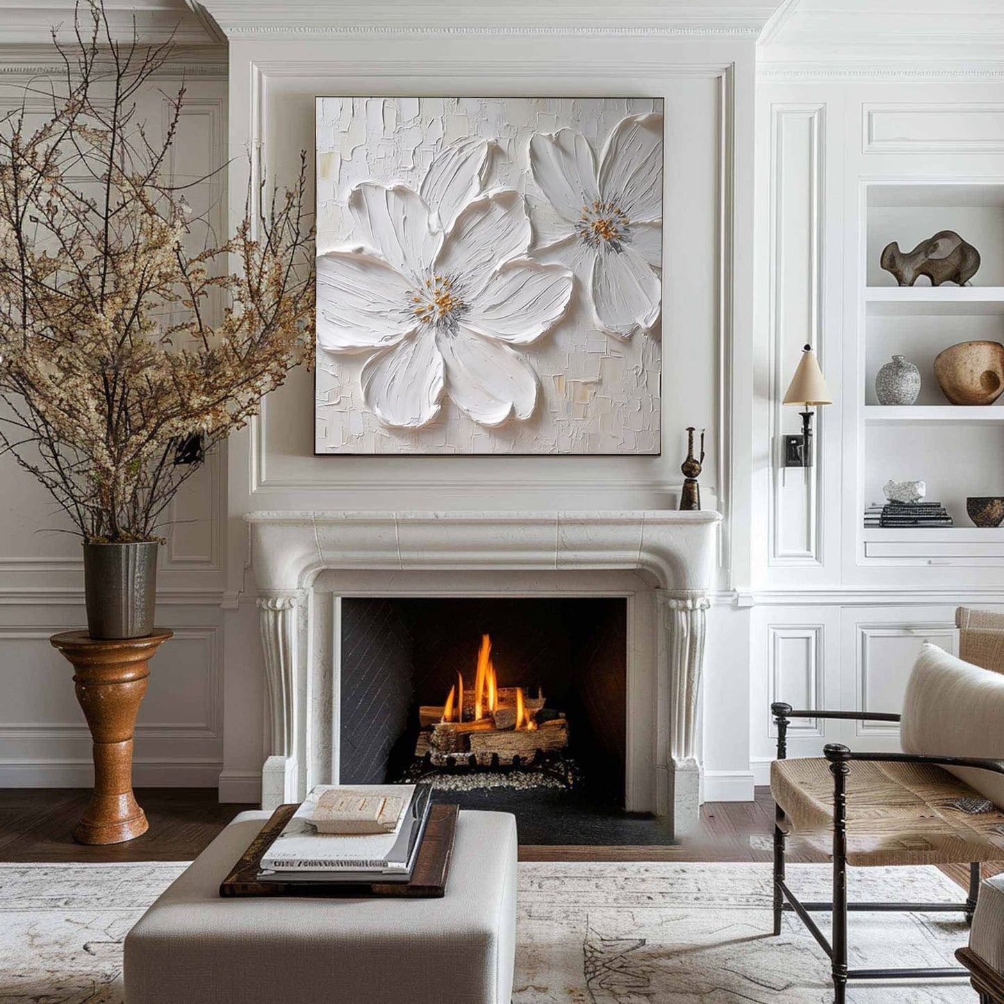 Sculpted Blossom Canvas Painting