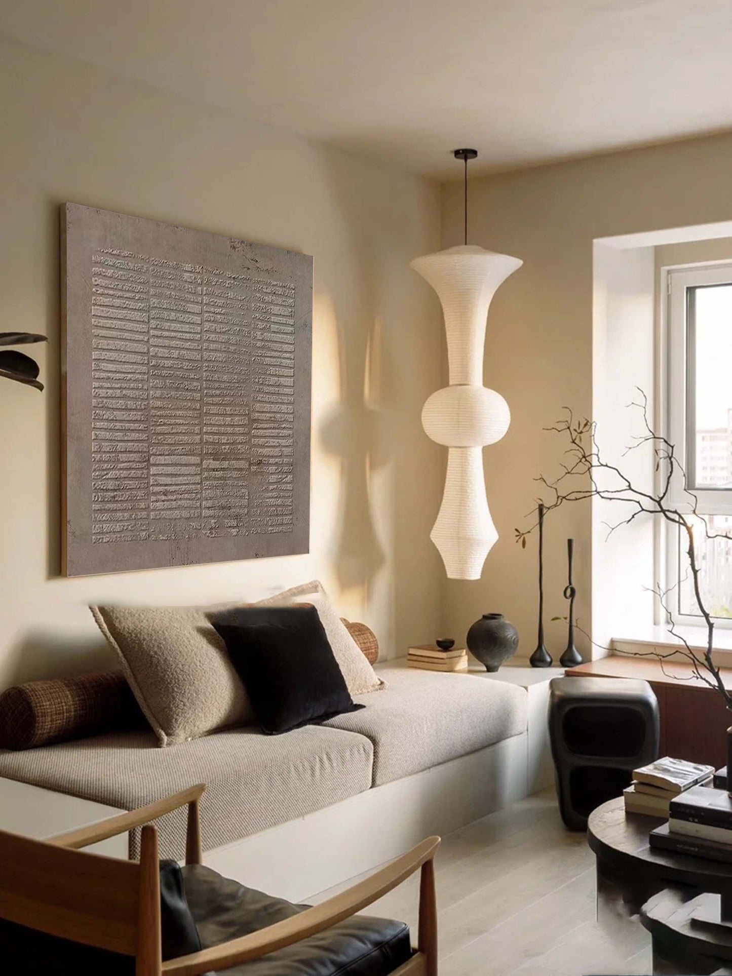 Textured Grid Canvas Painting