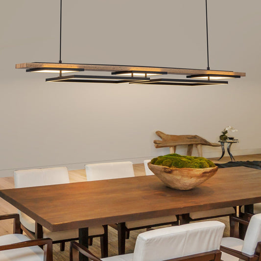 Arlo 2-Tier Linear Wood LED Pendant Light