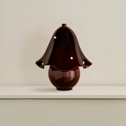 Lumera White Glass Table Lamp with Copper Accent