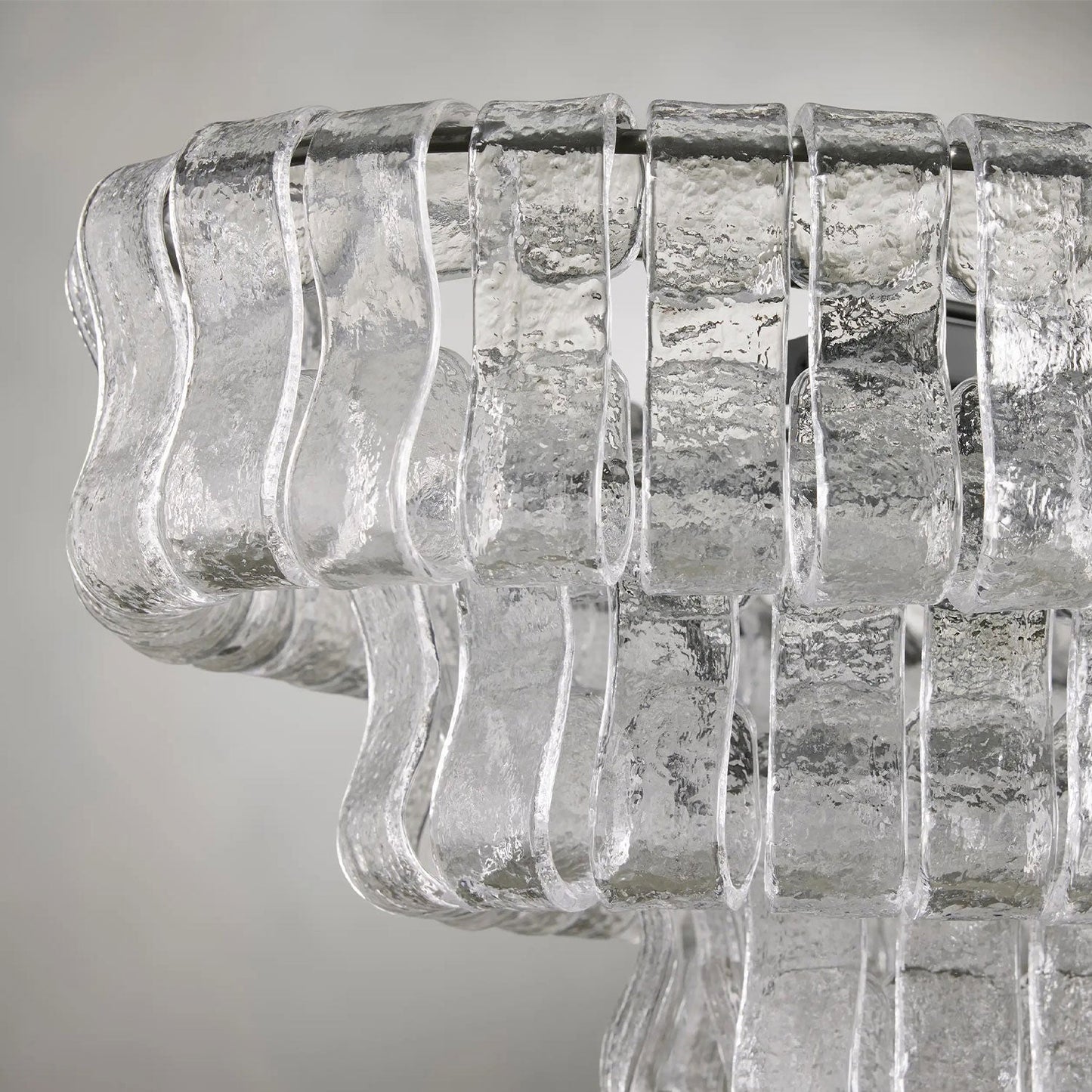 Textured Glass Oval Chandelier