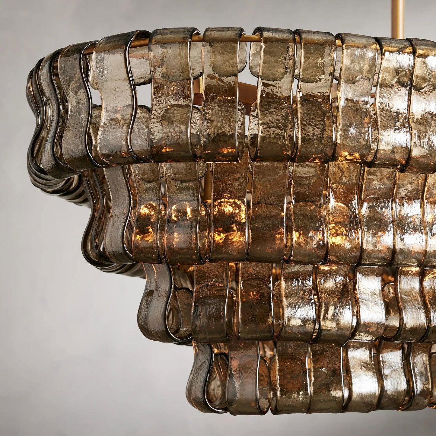 Textured Glass Oval Chandelier
