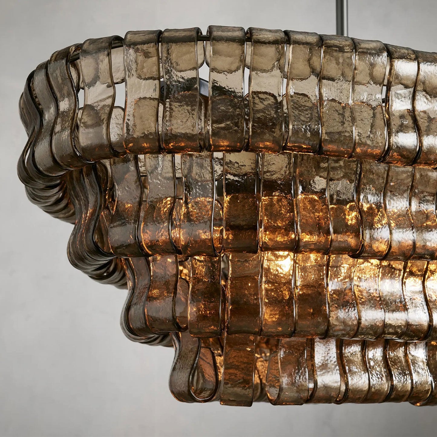 Textured Glass Oval Chandelier