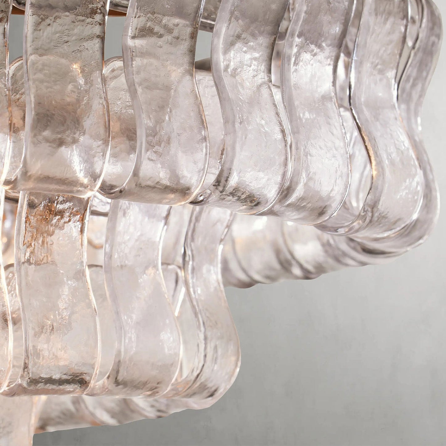 Textured Glass Oval Chandelier