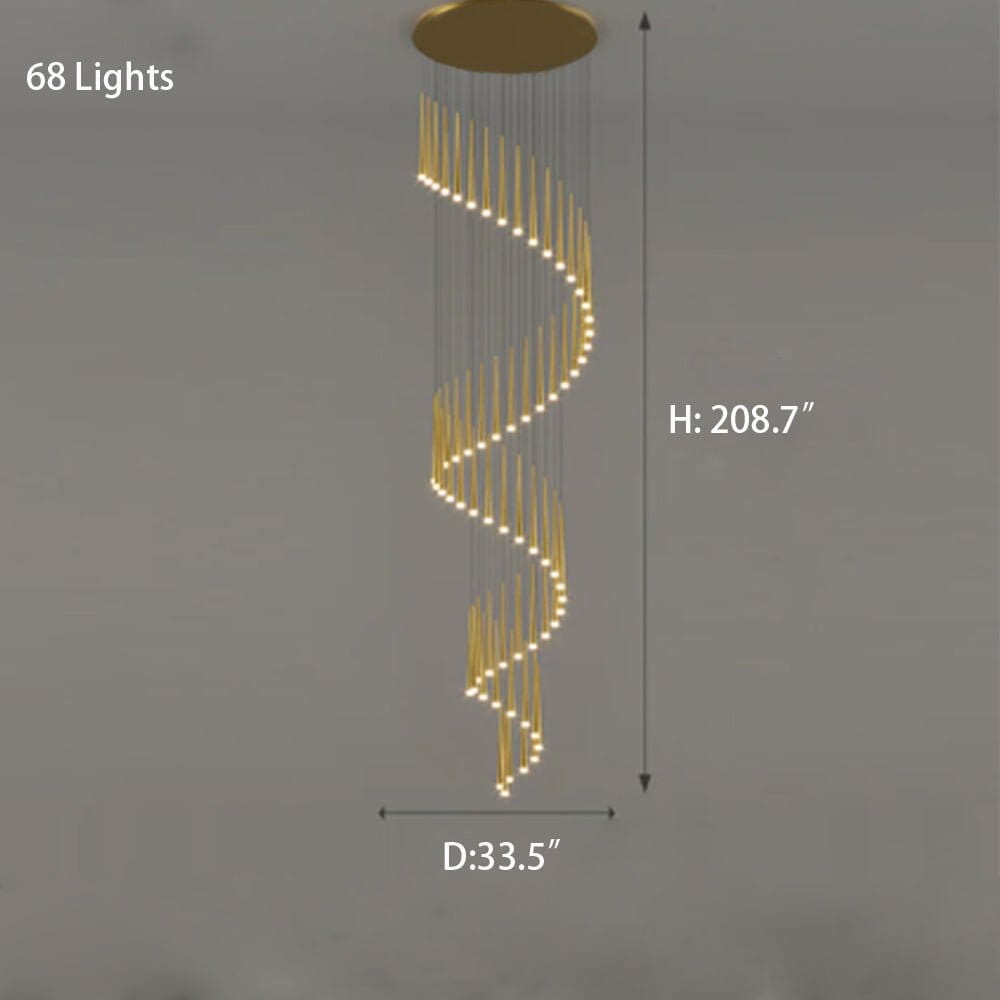 Gold Tube Chandelier