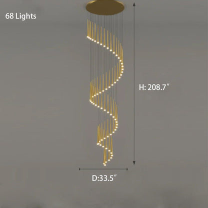 Gold Tube Chandelier