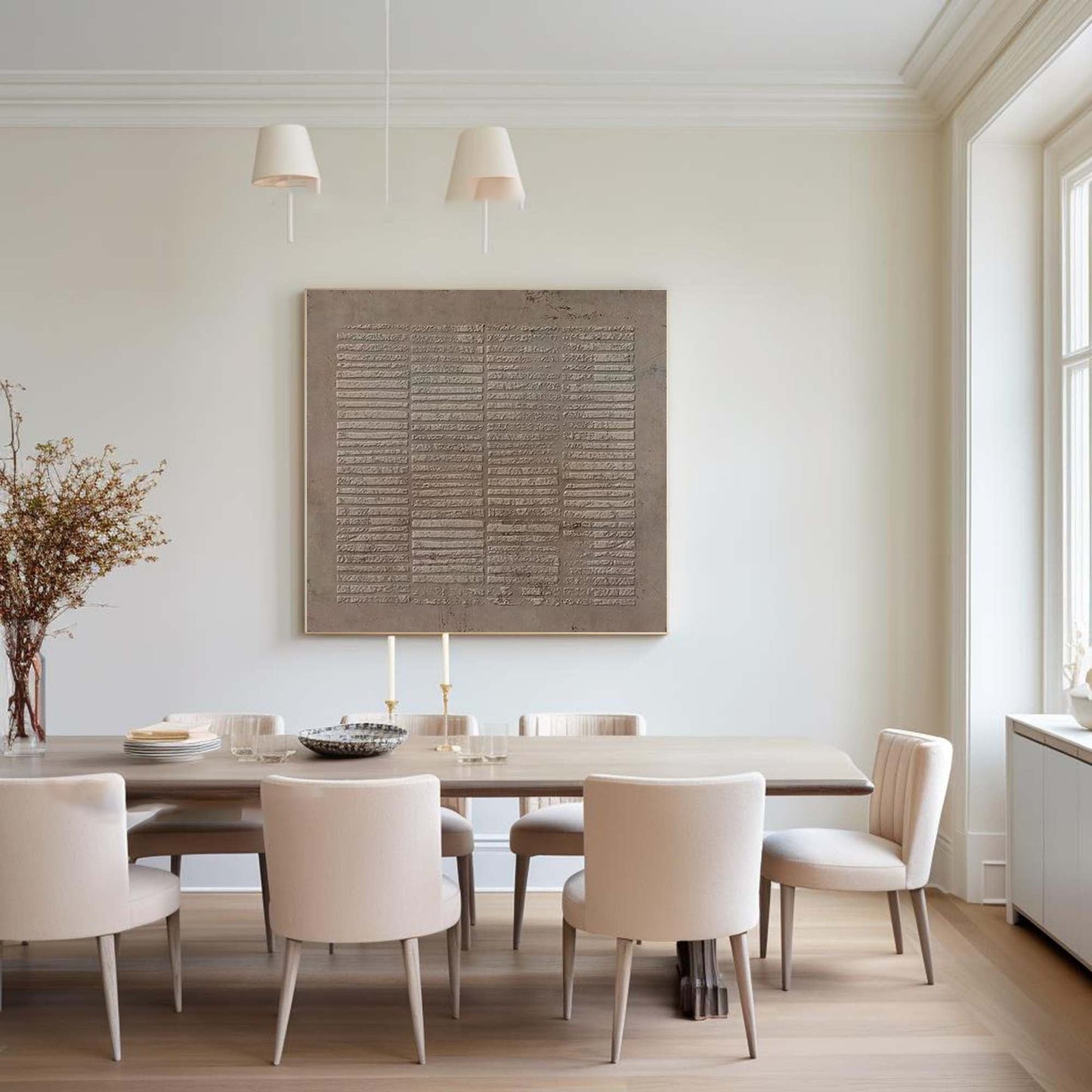 Textured Grid Canvas Painting