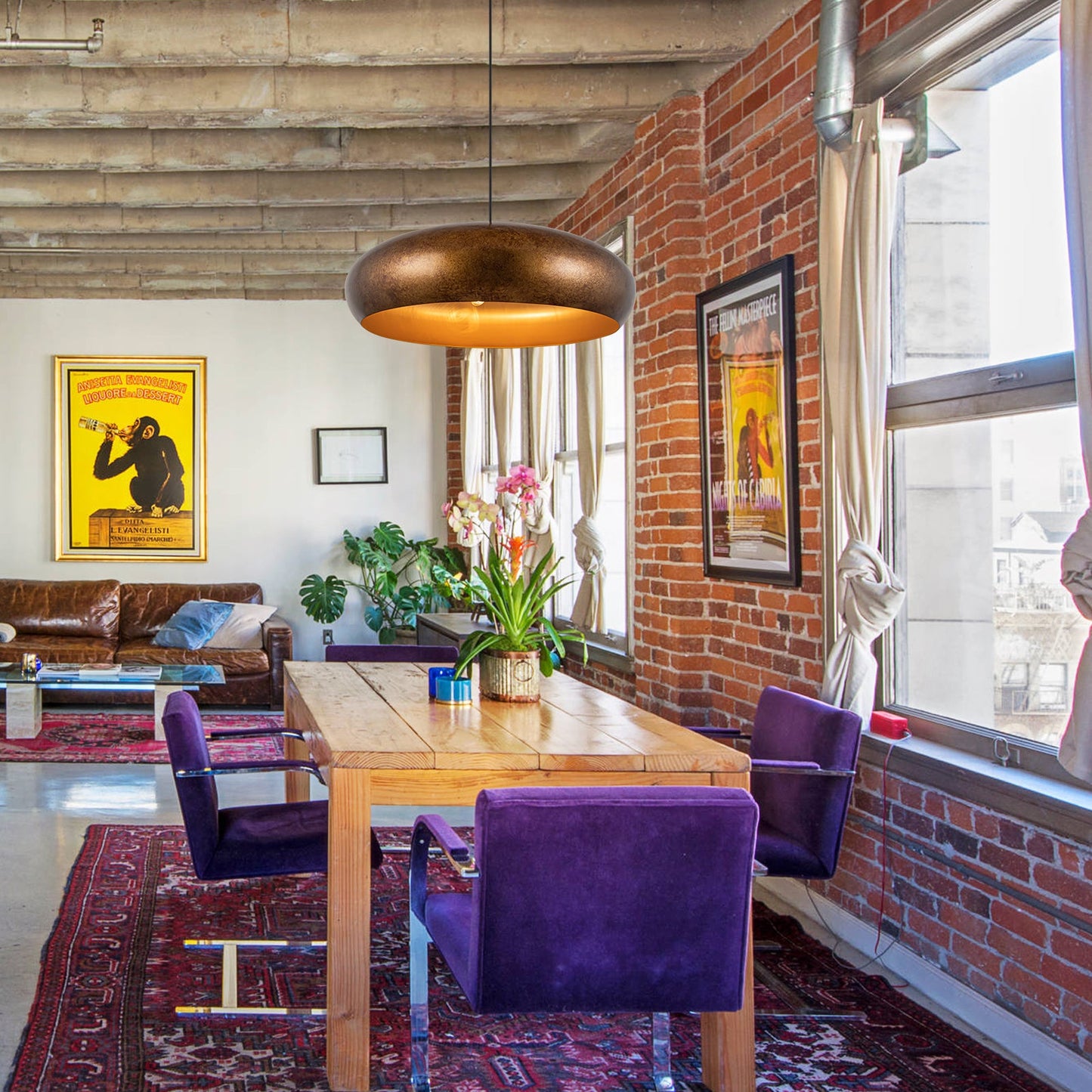 Aurelius Oversized Gold Dome Pendant Light