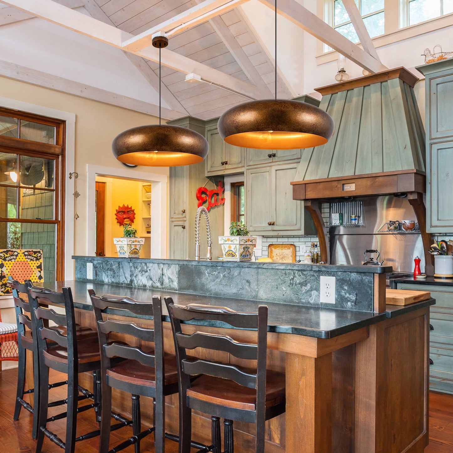 Aurelius Oversized Gold Dome Pendant Light