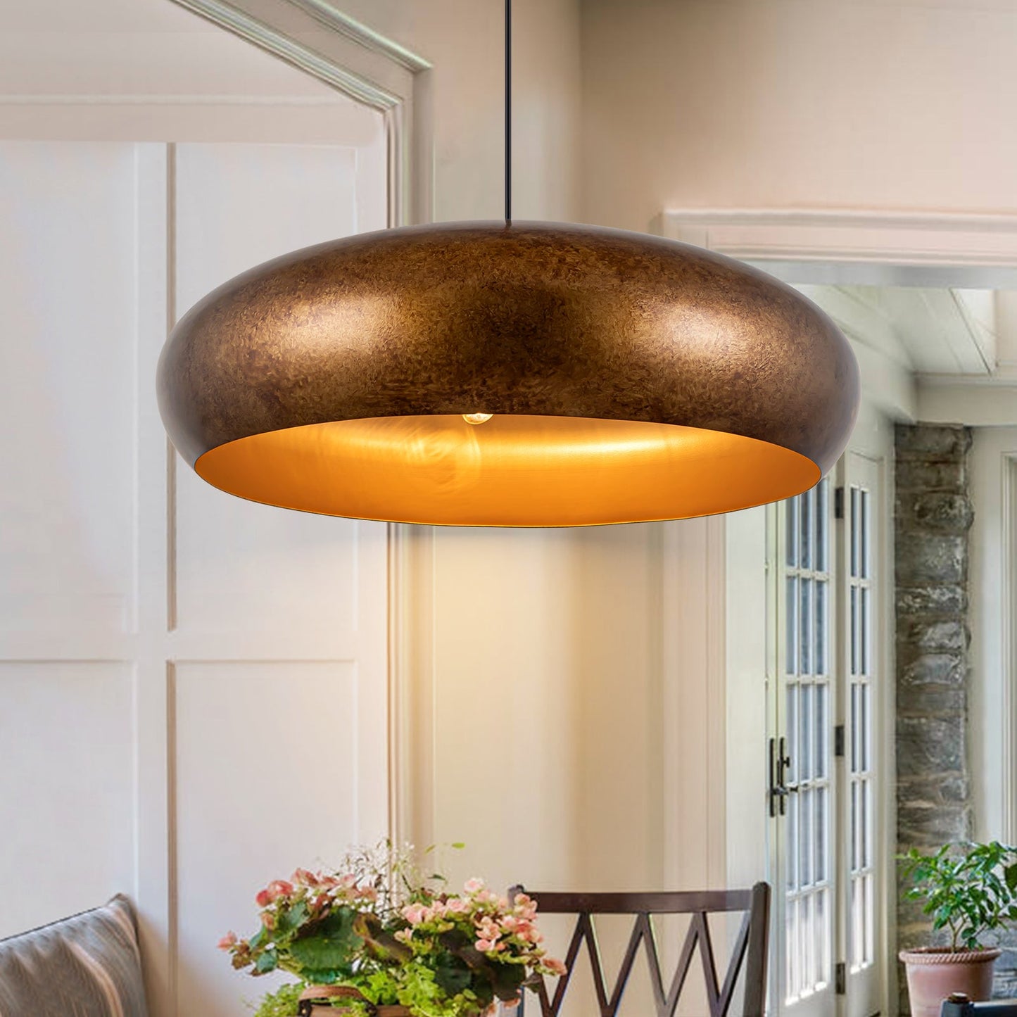 Aurelius Oversized Gold Dome Pendant Light