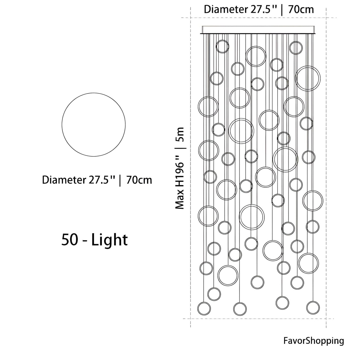 Asymmetrical LED Chandelier