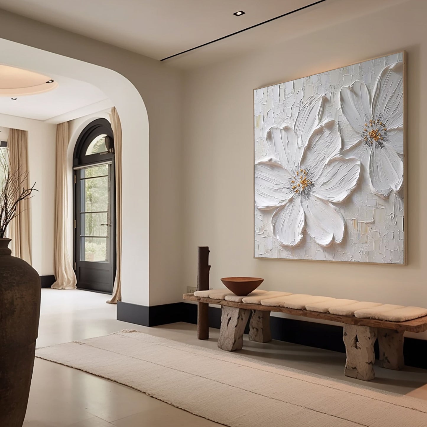 Sculpted Blossom Canvas Painting