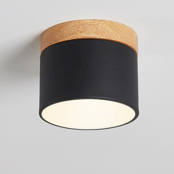 Modern Nordic Wood Accent LED Ceiling Light