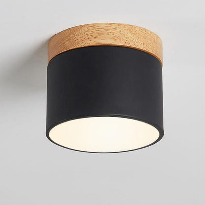 Modern Nordic Wood Accent LED Ceiling Light