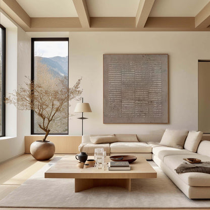 Textured Grid Canvas Painting